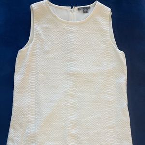 VINCE White Snakeskin Jacquard Top